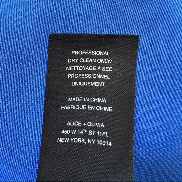 Alice + Olivia Silk Mini Dress Women’s Small Blue Fierra Shift Lined Y-Back - Picture 14 of 14